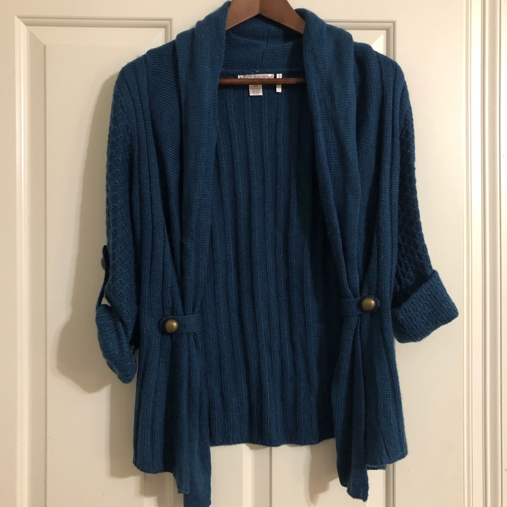 Navy open sweater